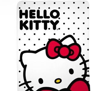 Hello Kitty Kids White Print Fleece Bed Blanket, FULL